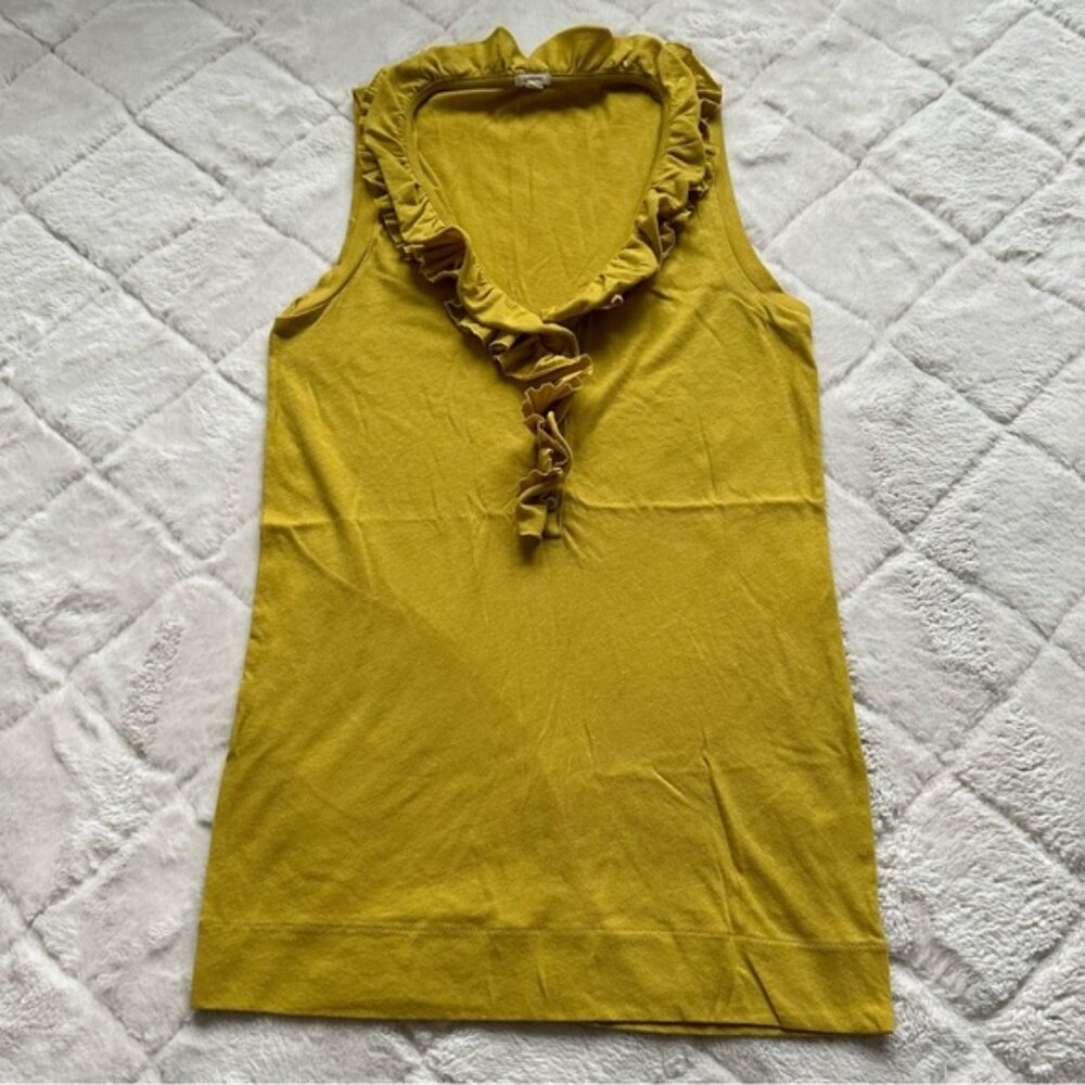 J.Crew | Victoria Ruffle Tissue Cami "Spicy Olive" | Size Small